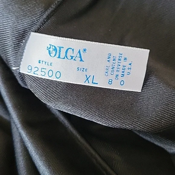 Vintage Olga Nightgown in Black XL